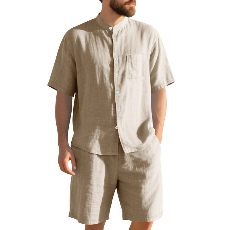 Herren luftiges Kurzarm-Hemd und Shorts-Set Echoarchiv