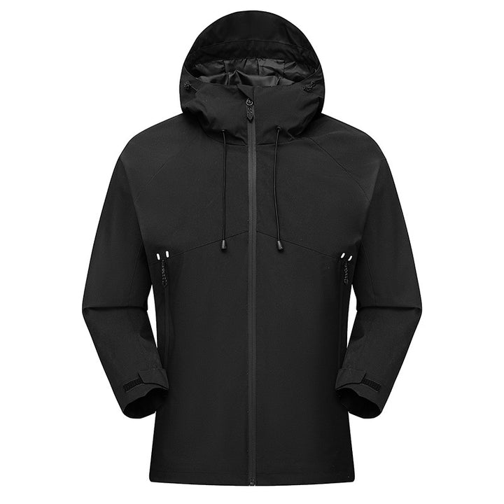 Herren winddichte Outdoor-Jacke mit verstellbarer Kapuze Echoarchiv