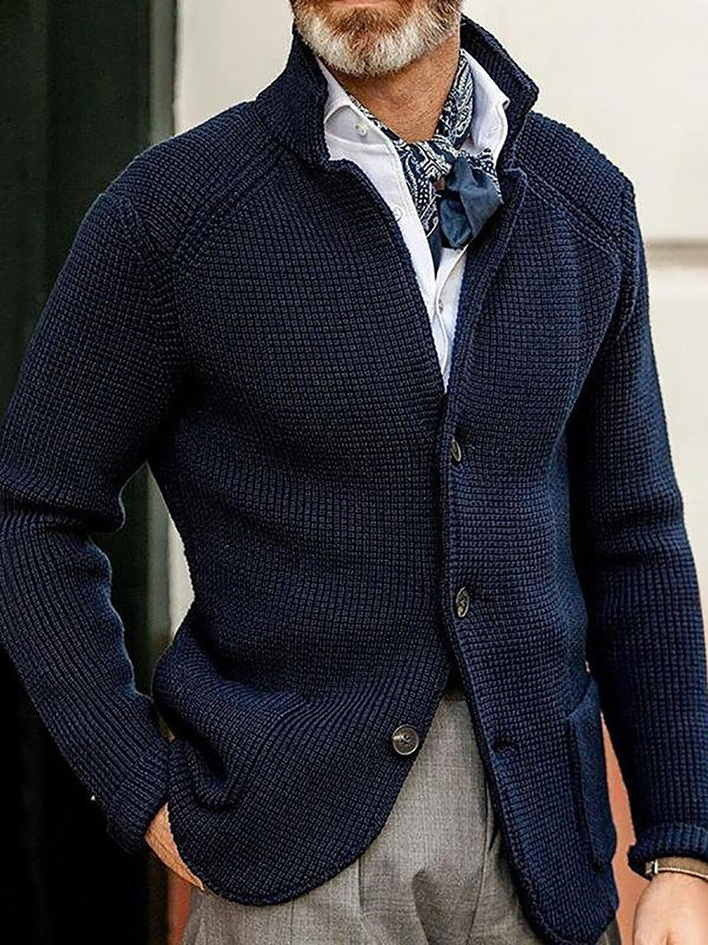 Herren Strickjacke mit Stehkragen und Strukturstrick Echo Archiv