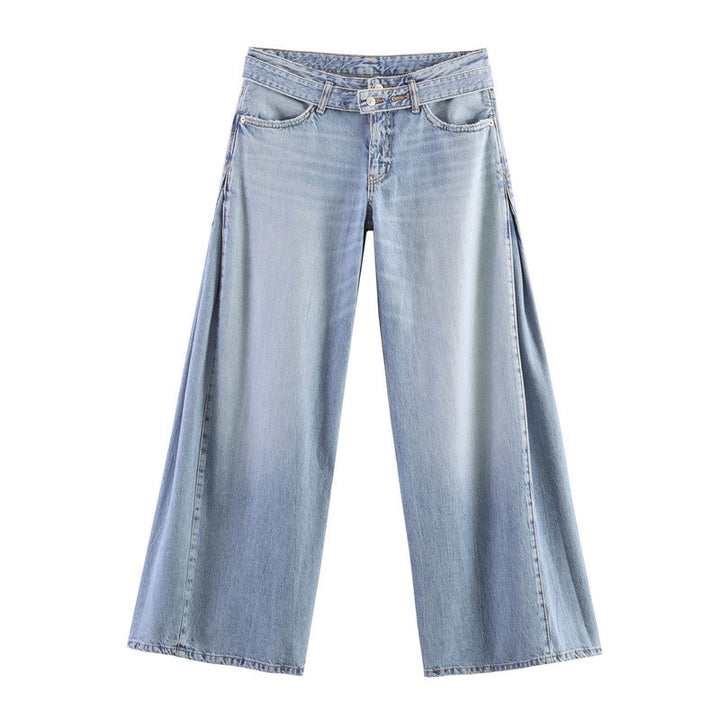 Damen Weite Jeanshose im lässigen Schnitt mit seitlichen Schlitzen Echo Archiv