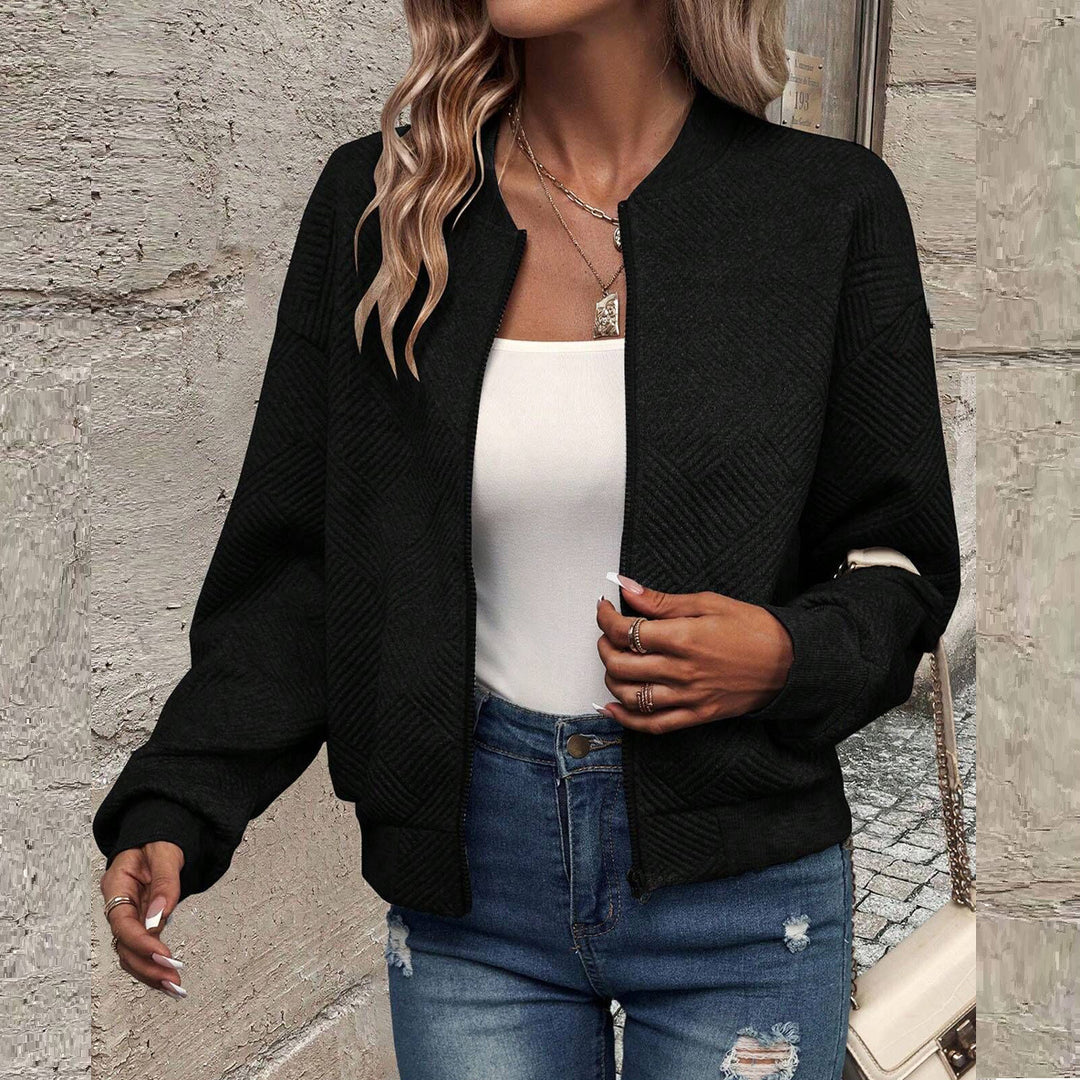 Damen elegante Bomberjacke mit strukturiertem Design Echoarchiv