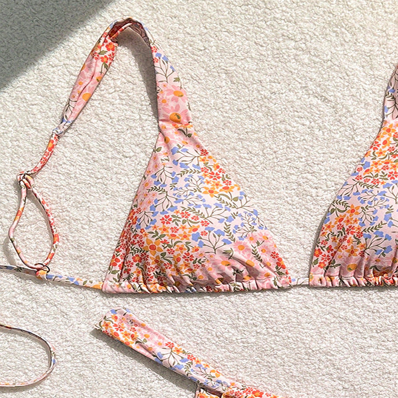 Damen Triangel-Bikini mit floralen Motiven und angepassten Trägern Echo Archiv