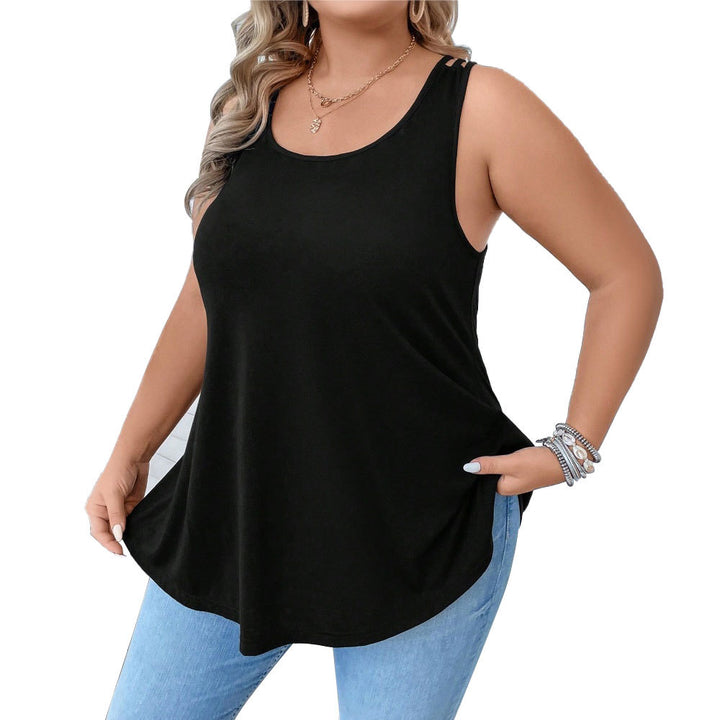 Damen lässiges Tanktop mit dekorativen Trägerdetails und asymmetrischem Saum Echo Archiv