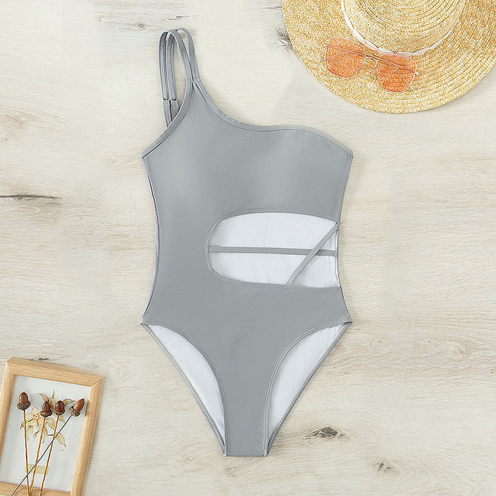 Damen asymmetrischer Cut-Out Einteiler Badeanzug Echo Archiv