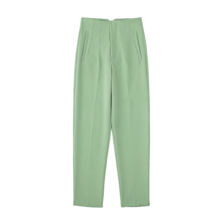 Damen Hochtaillierte tapered Anzughose mit Bügelfalte und Paspeltaschen Echo Archiv