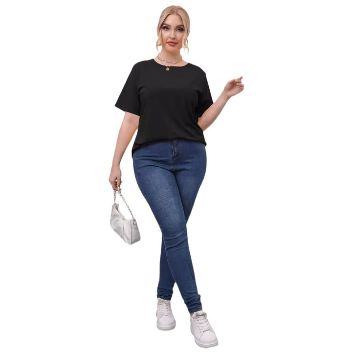 Damen angesagtes T-Shirt mit kreativen Ausschnitten Echo Archiv