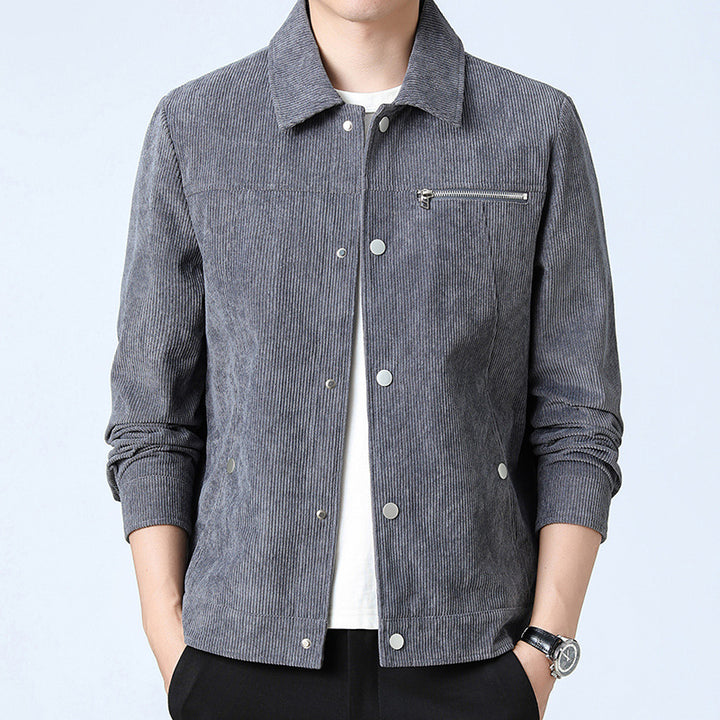 Herren Cord‑Overshirt aus Breitcord mit Druckknopf‑Front und Zipper‑Brusttasche Echo Archiv