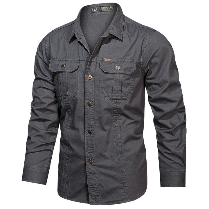 Herren nan Field-Hemdjacke aus Baumwoll-Twill mit verstärkten Nähten und doppelten Brusttaschen Echo Archiv