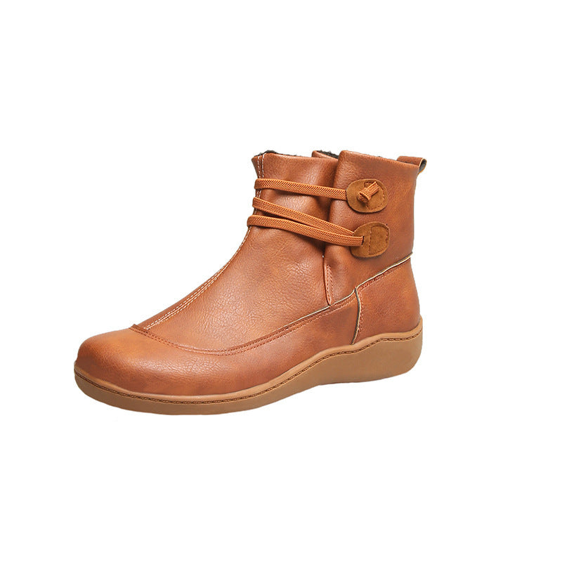 Damen Gefütterte Komfort-Ankleboots mit elastischer Schnürung und gedämpfter Gummisohle Echo Archiv