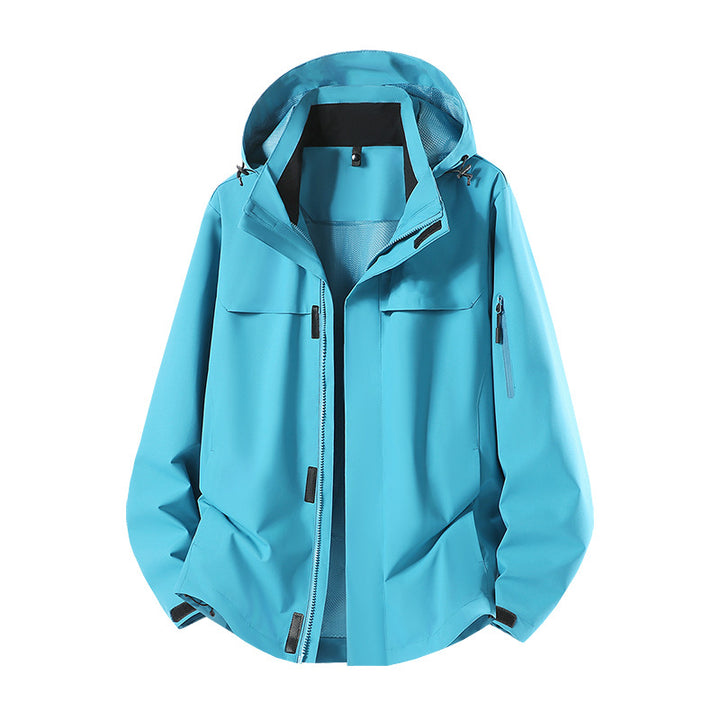 Herren Leichte wasserabweisende Kapuzen-Softshell-Übergangsjacke mit Meshfutter & Utility-Taschen Echoarchiv