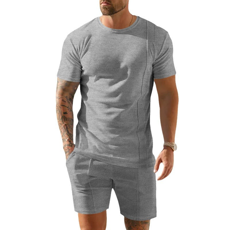Herren Sportliches Kurzarm-Oberteil und Shorts-Set Echoarchiv