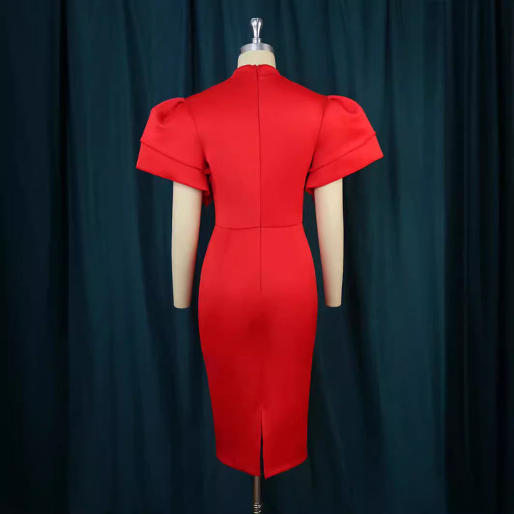 Damen figurbetontes Kleid mit voluminösen Ärmeln Echo Archiv