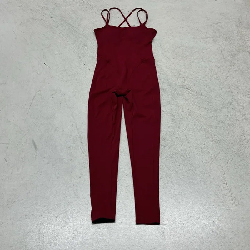Damen Sportlicher Overall mit dünnen Trägern und figurbetonendem Schnitt Echo Archiv