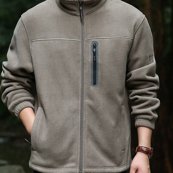 Herren Atmungsaktive Microfleecejacke mit wasserabweisender Brustreißverschluss-Leiste und Stehkragen Echo Archiv