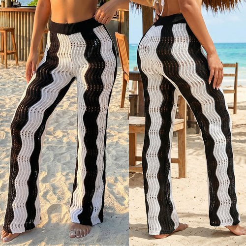 Damen Häkel-Strandhose mit Wellenmuster Echo Archiv