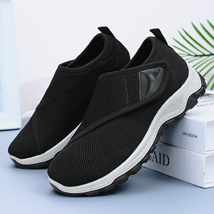 Herren nan atmungsaktiver Slip-On Mesh-Sneaker mit Klettverschluss, gepolsterter Komfortsohle und rutschfester Profilsohle Echo Archiv