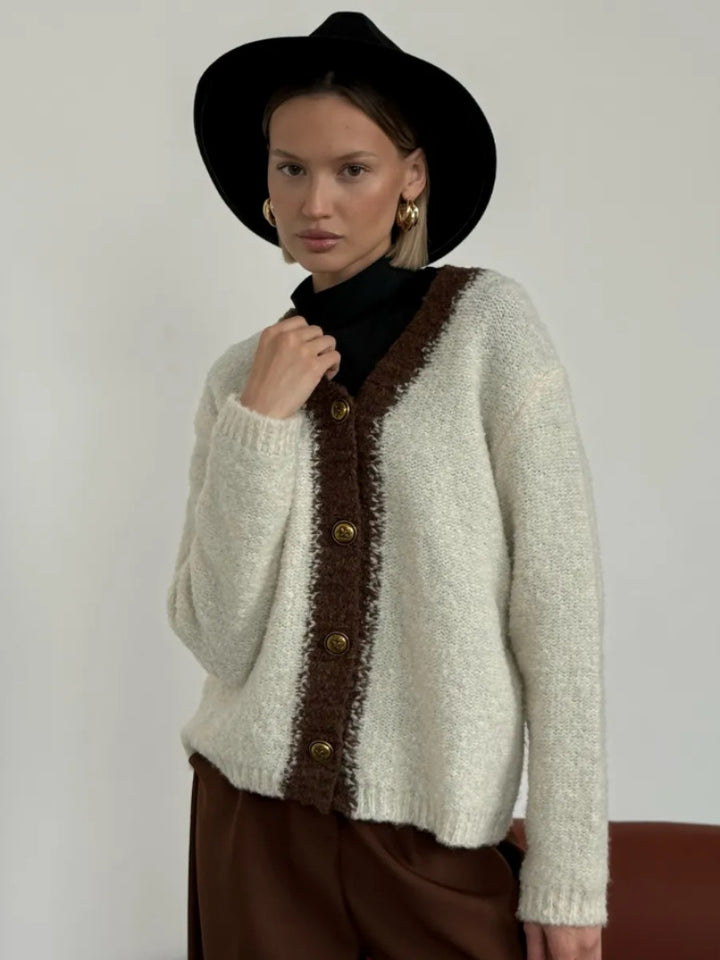 Damen Grob gestrickte Cardigan Echo Archiv
