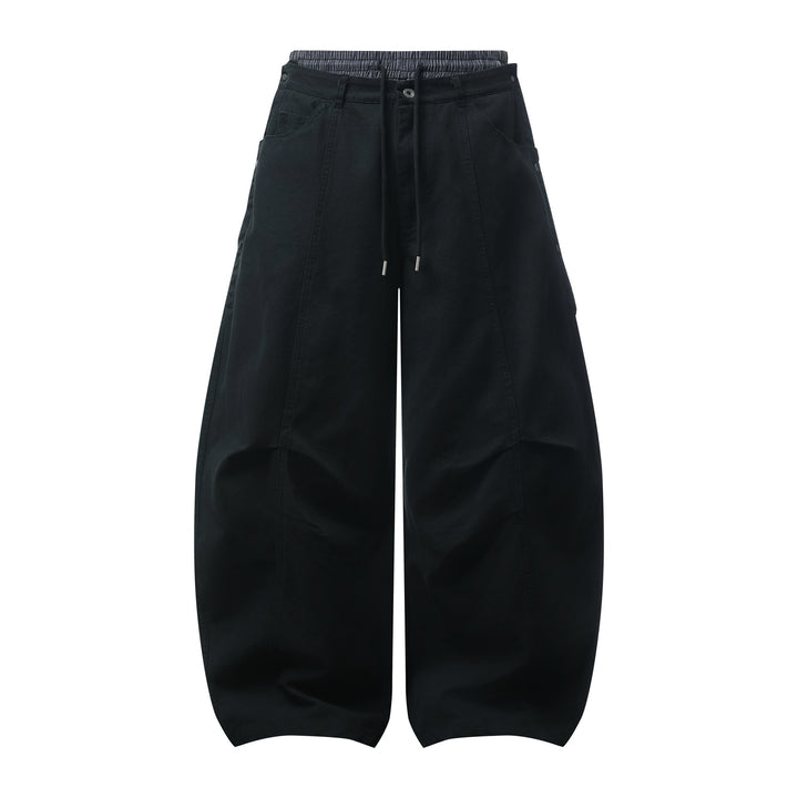 Damen Weite Culotte-Hose mit elastischem Tunnelzugbund und Cargo-Details Echoarchiv