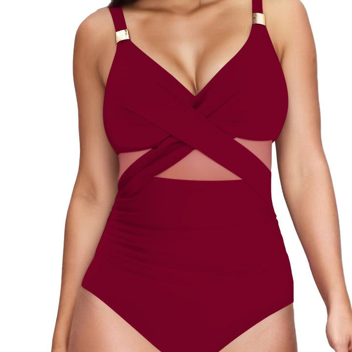 Damen Eleganter Einteiler mit transparenter Einsätzen Echo Archiv