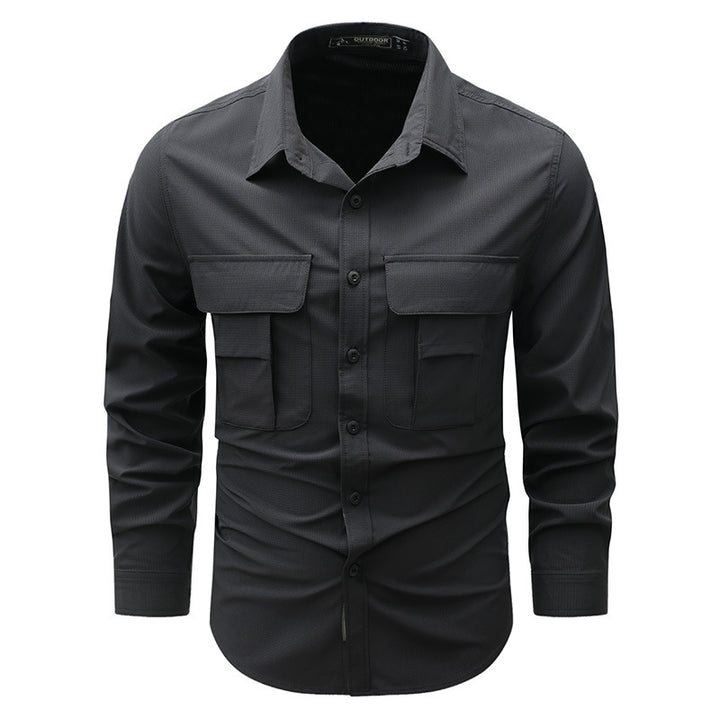 Herren nan robustes Outdoor-Utility-Hemd mit verschließbaren Brustklappen und Ripstopgewebe Echo Archiv