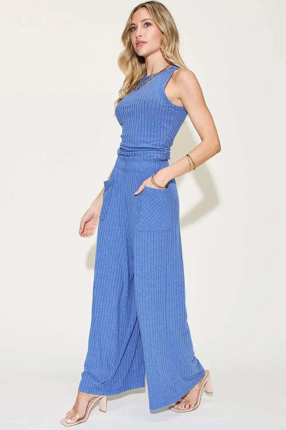 Damen lässiger Overall mit weitem Bein und praktischen Taschen Echo Archiv