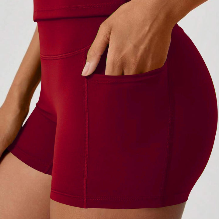 Damen Sportliche Kompressions-Shorts mit praktischen Seitentaschen Echo Archiv