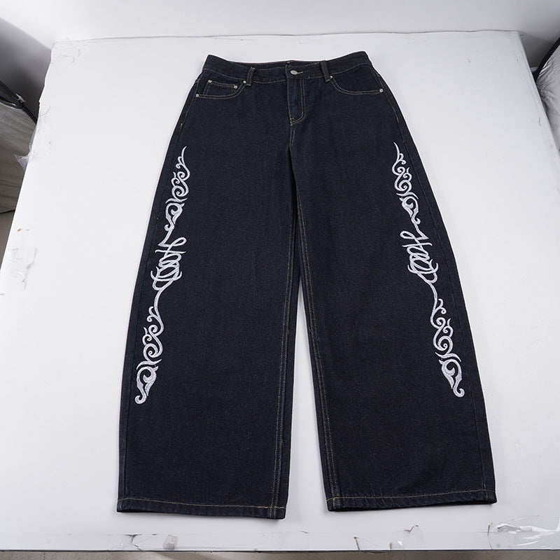 Damen Weiter Jeans mit eleganten Kunstwerken Echo Archiv