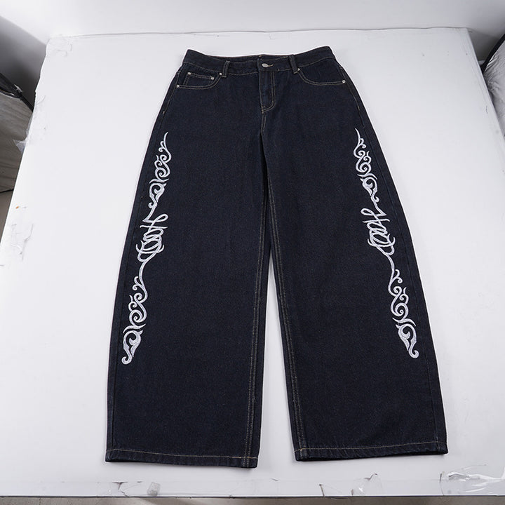 Damen Weiter Jeans mit eleganten Kunstwerken Echo Archiv