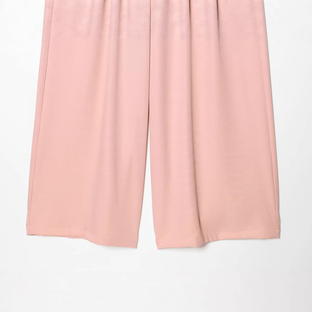 Damen Hochtaillierte Palazzo-Hose mit weitem Bein und Leistentaschen Echo Archiv