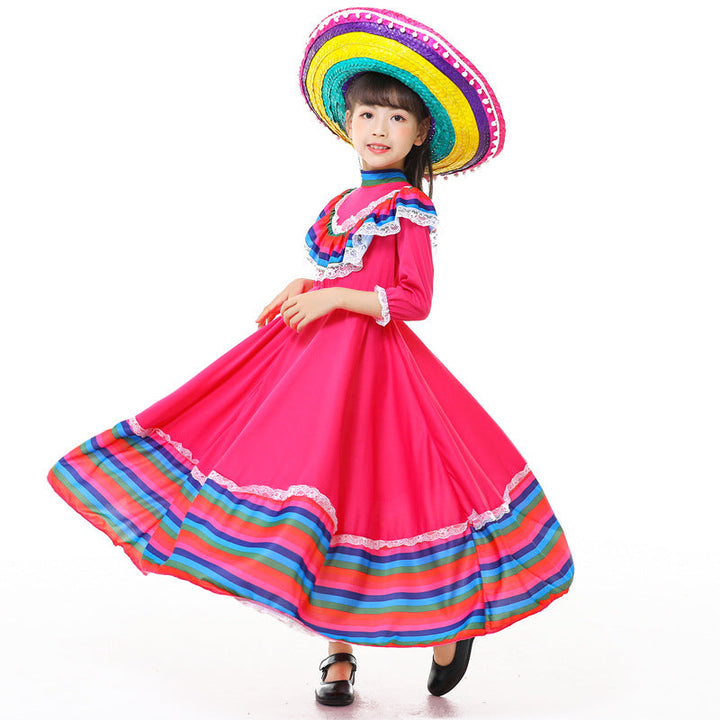 Mädchen Tracht Kleid mit buntem Saum Echo Archiv