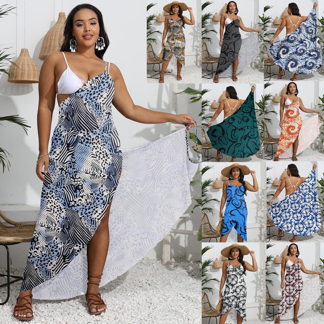 Damen eleganter Wickelsarong mit modernem Muster Echo Archiv