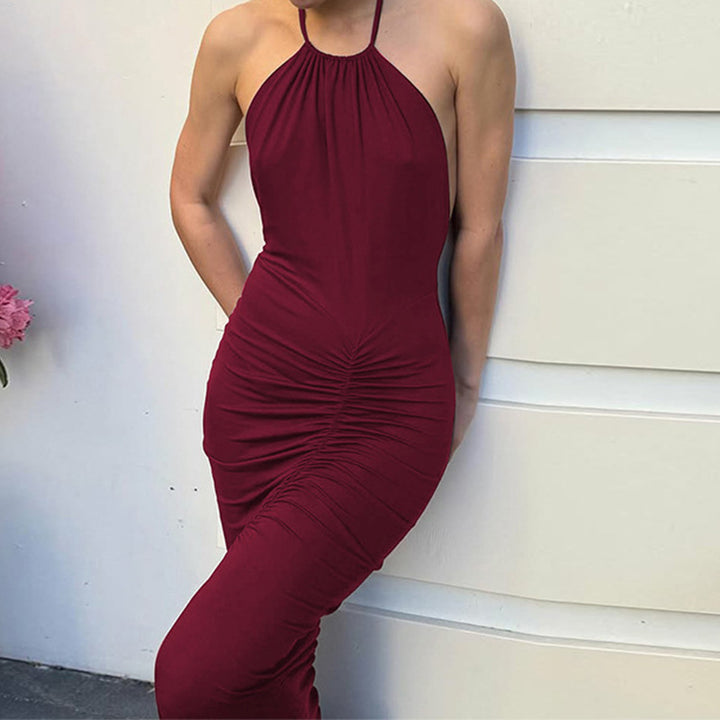 Damen Elegantes Wickelkleid mit schmalem Halterneck und raffinierten Rüschendetails Echo Archiv
