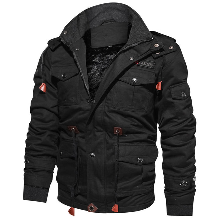 Herren urbaner Thermo-Canvasparka mit durchgehendem Plüschfutter und Utility‑Taschen Echo Archiv