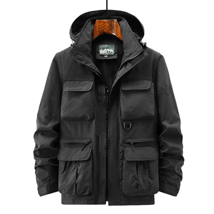 Herren Thermischer Kapuzen-Parka im Utility-Design mit Teddyfutter und Mehrfachtaschen Echoarchiv