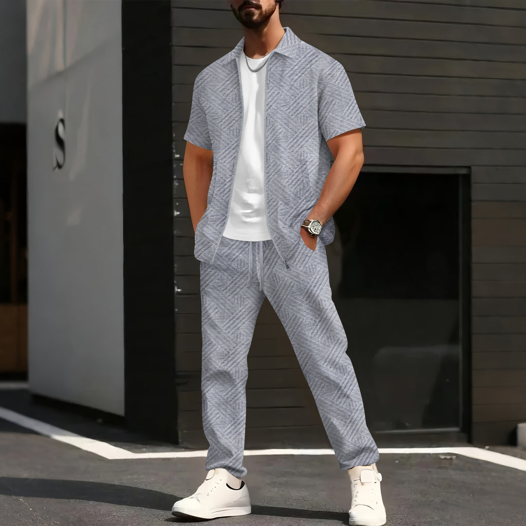 Herren Freizeitjacke mit modernen Grafikmustern und bequemen Taschen Echoarchiv
