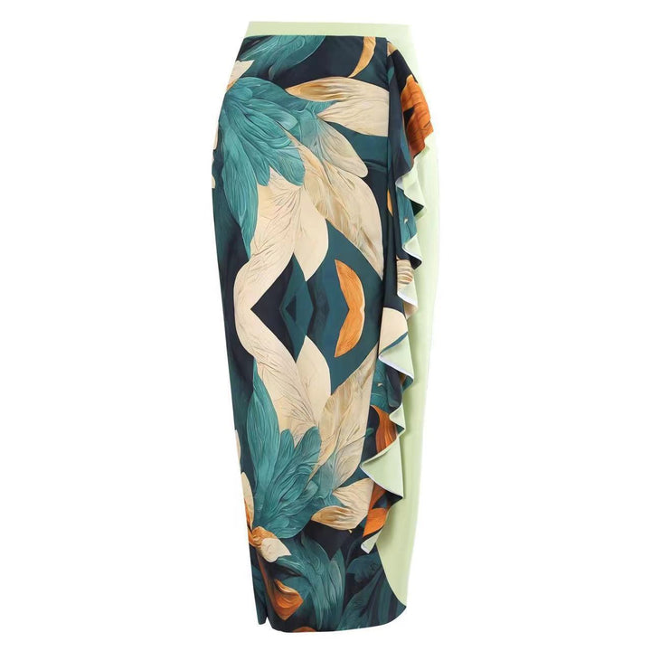 Damen Einteiliger Badeanzug mit asymmetrischem Design und passendem Wickelrock Echo Archiv