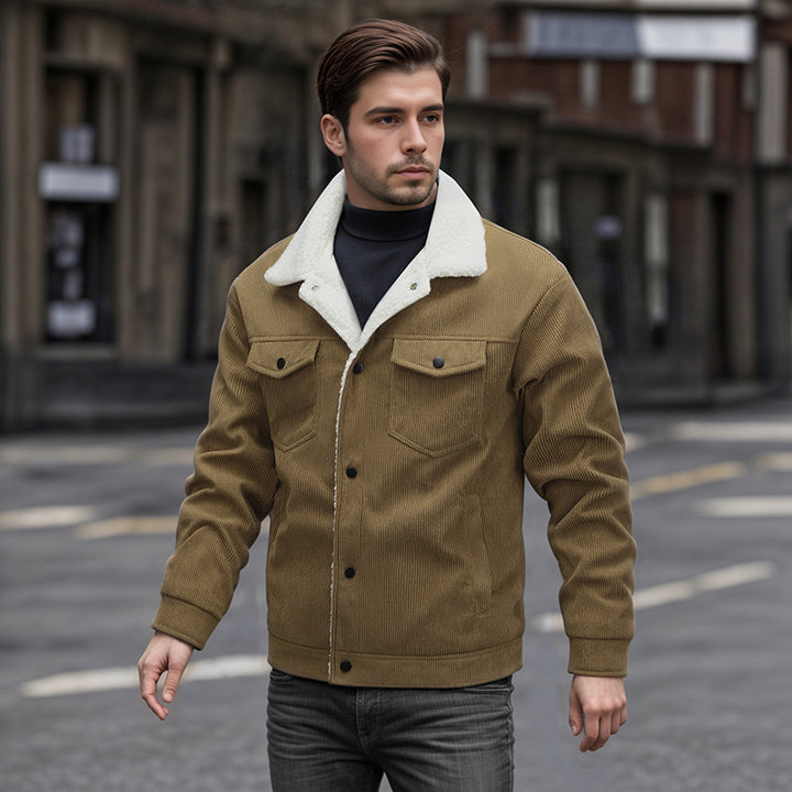 Herren modische Oberjacke mit warmem Innenfutter und praktischen Taschen Echoarchiv