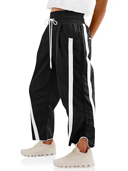 Damen lockere Sporthose mit elastischem Bund und Kontraststreifen Echo Archiv