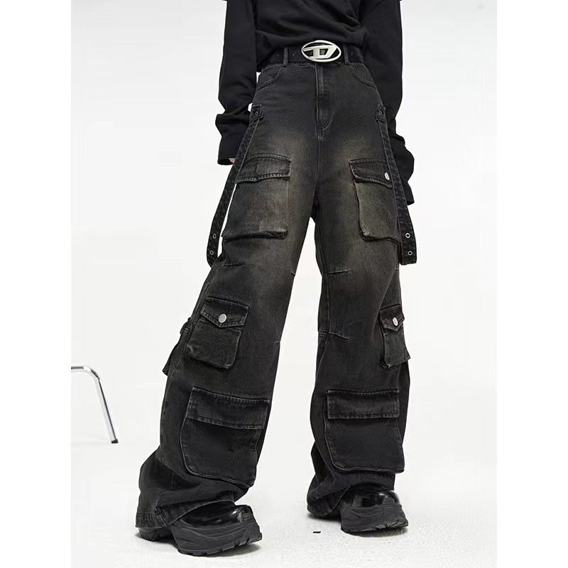 Herren Lässige Denim Hose mit innovativen Taschen Echoarchiv