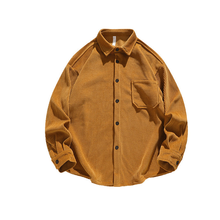 Herren Lässige Kordhemdjacke mit praktischen Brusttaschen Echoarchiv