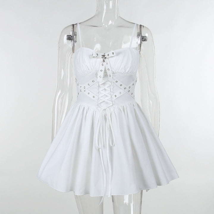 Damen figurbetonte Bluse mit Rüschendetails und Schnürung Echo Archiv