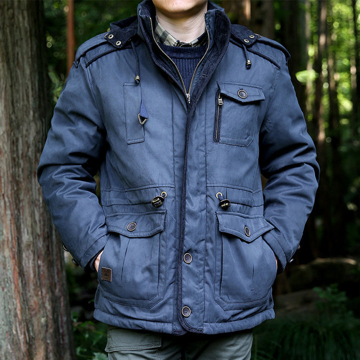 Herren nan gewatteter Fieldparka mit Kapuze, Schulterklappen und multifunktionalen Taschen Echo Archiv