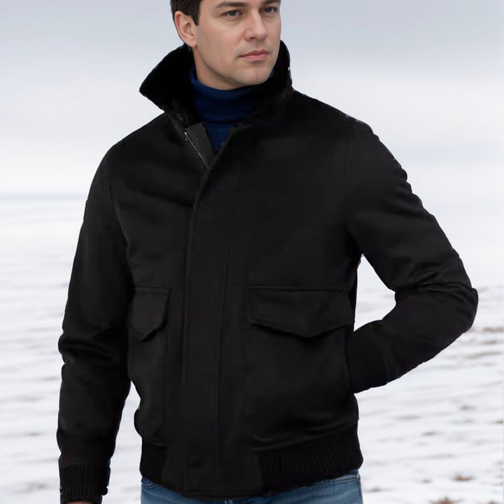 Herren modische Bomberjacke mit warmem Kragen Echoarchiv