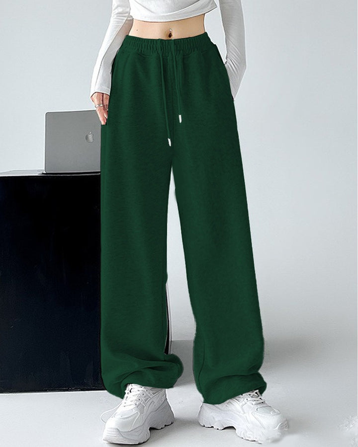 Damen nan extraweite Palazzo-Sweathose mit hohem Komfortbund, seitlichen Eingrifftaschen, Schlitz am Saum und Kordelzug Echo Archiv