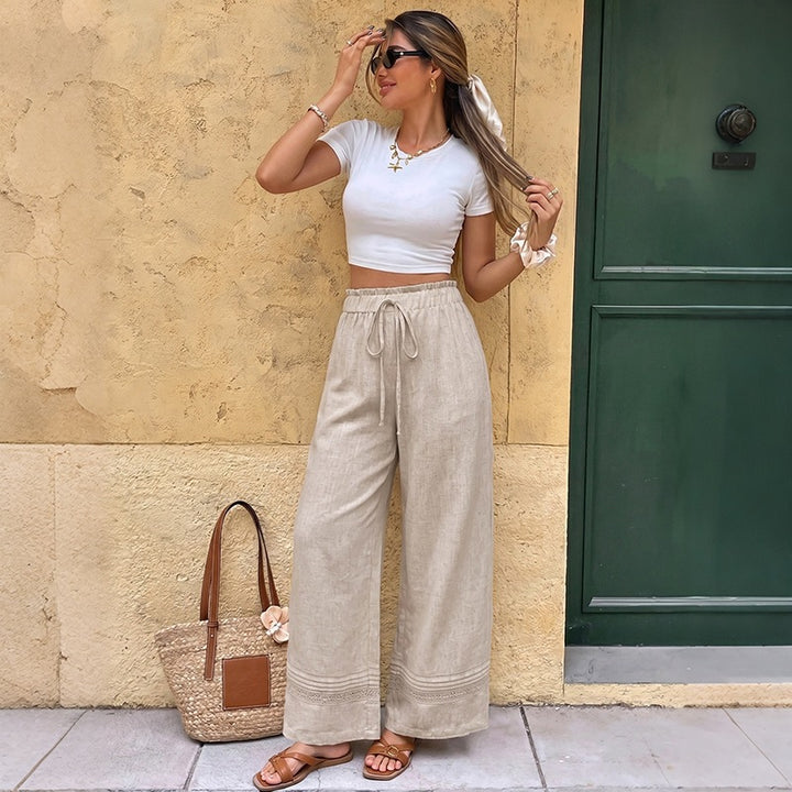 Damen Lockere Leinenhose Echo Archiv