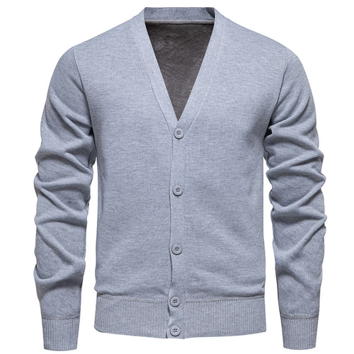 Herren nan leichte Feinstrick-Strickjacke mit V-Ausschnitt, verdeckter Knopfleiste und elastischem Rippbündchen Echo Archiv