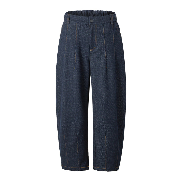 Damen Hochtaillierte weite Culotte-Hose mit Bügelfalte und elastischem Rückenteil Echoarchiv
