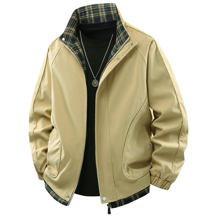 Herren Übergangsjacke mit robustem Außenmaterial und modischem Karomuster Echoarchiv