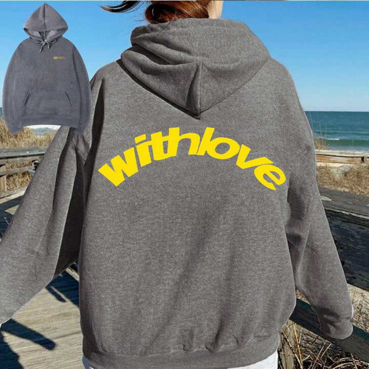 Unisex nan oversized Kapuzenpullover mit großflächigem Rückenprint, Kängurutasche und gerippten Bündchen Echo Archiv