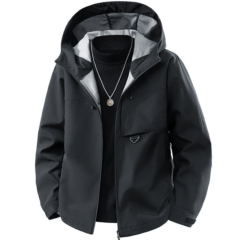 Herren technische Kapuzen-Softshelljacke mit verstellbarer Kapuze und Utility-Taschen Echo Archiv